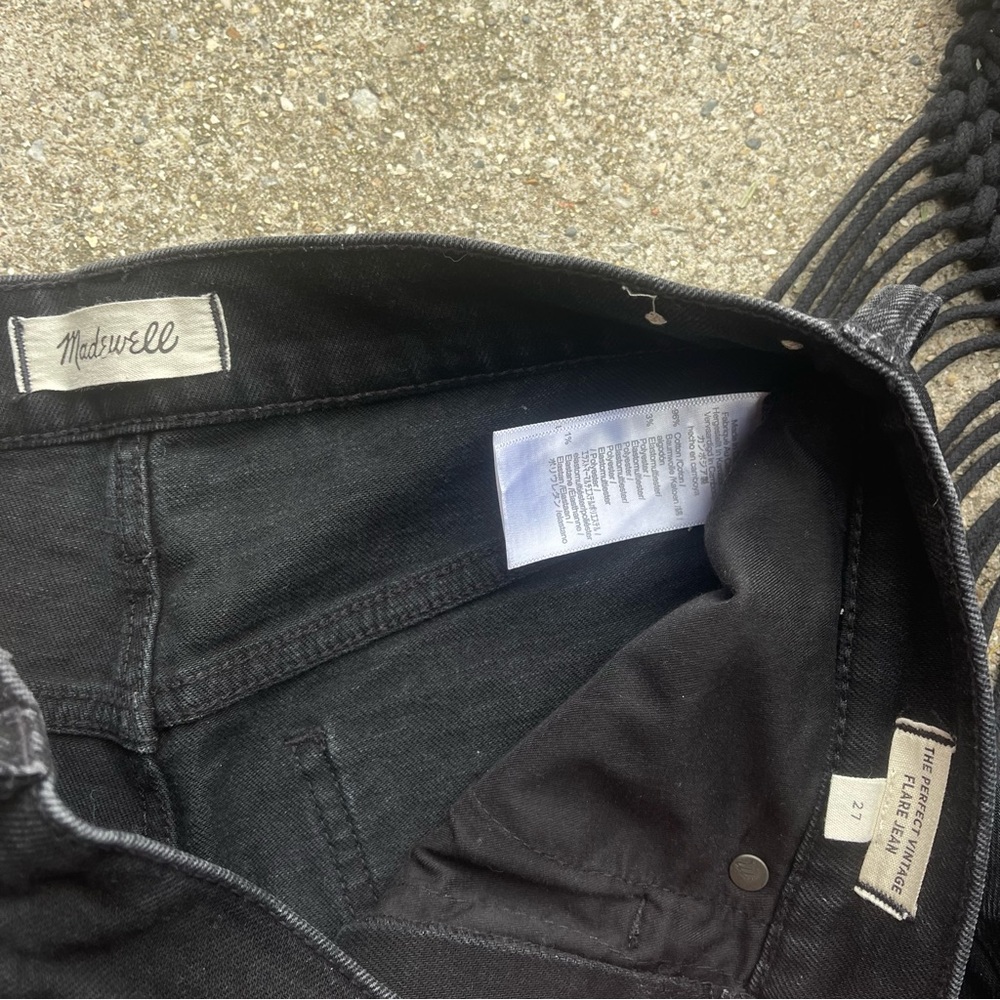 Madewell Black High Rise Flare Jeans Size 27 - Picture 4 of 6